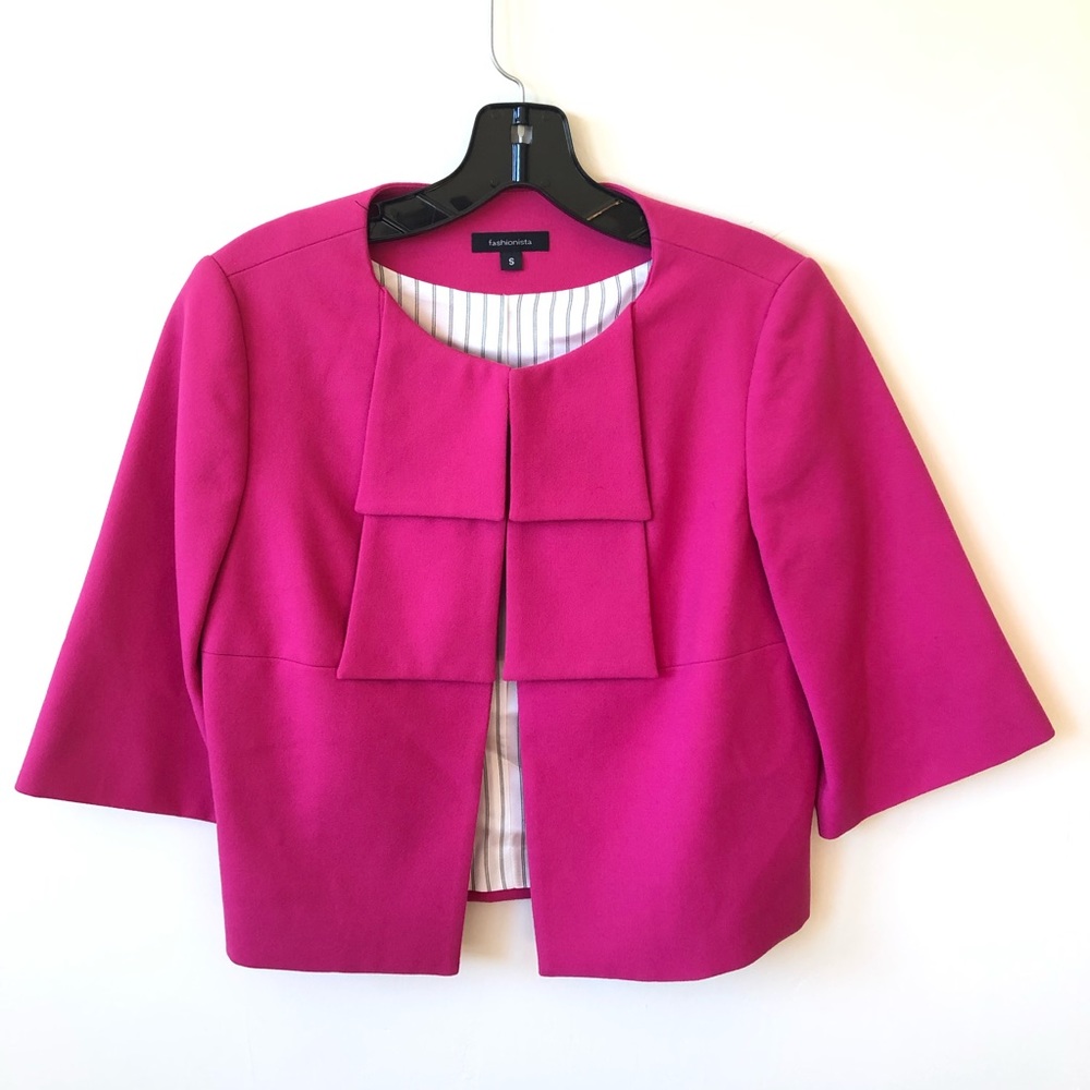 NWOT Pink Cropped Blazer with Layover Lapels